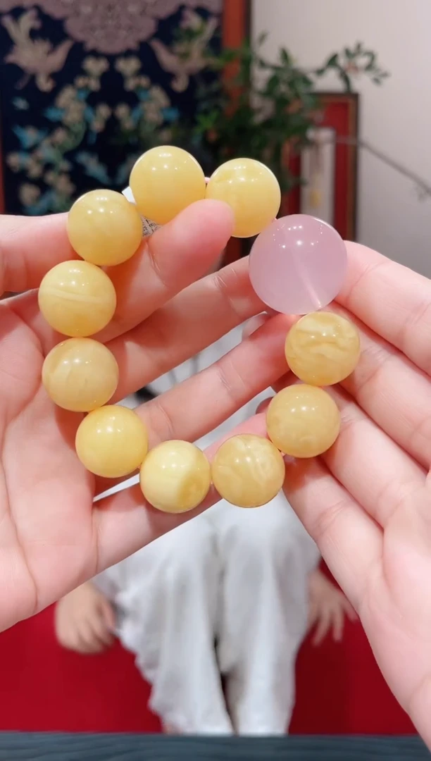未镶嵌蜜蜡手链蜜蜡