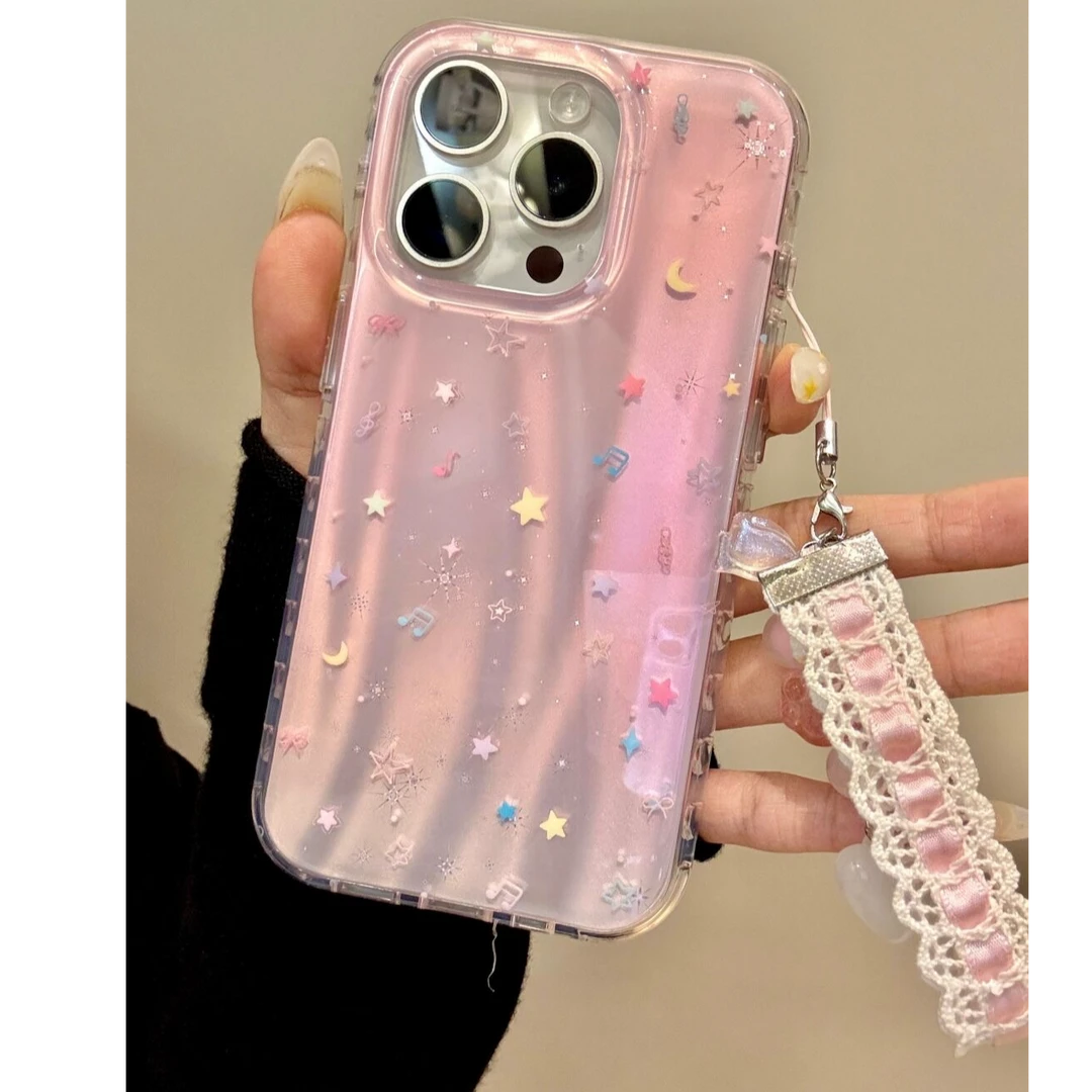 诚星泽晕染音符星星适用苹果16pro手机壳iPhone15/1413软1211挂件