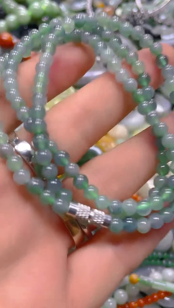 翡翠未镶嵌颈饰4MM/A/翡翠A货一图一物