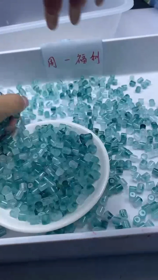 玛瑙/玉髓颈饰未镶嵌W2955高冰老蓝水飘花管珠6*5MM*20颗