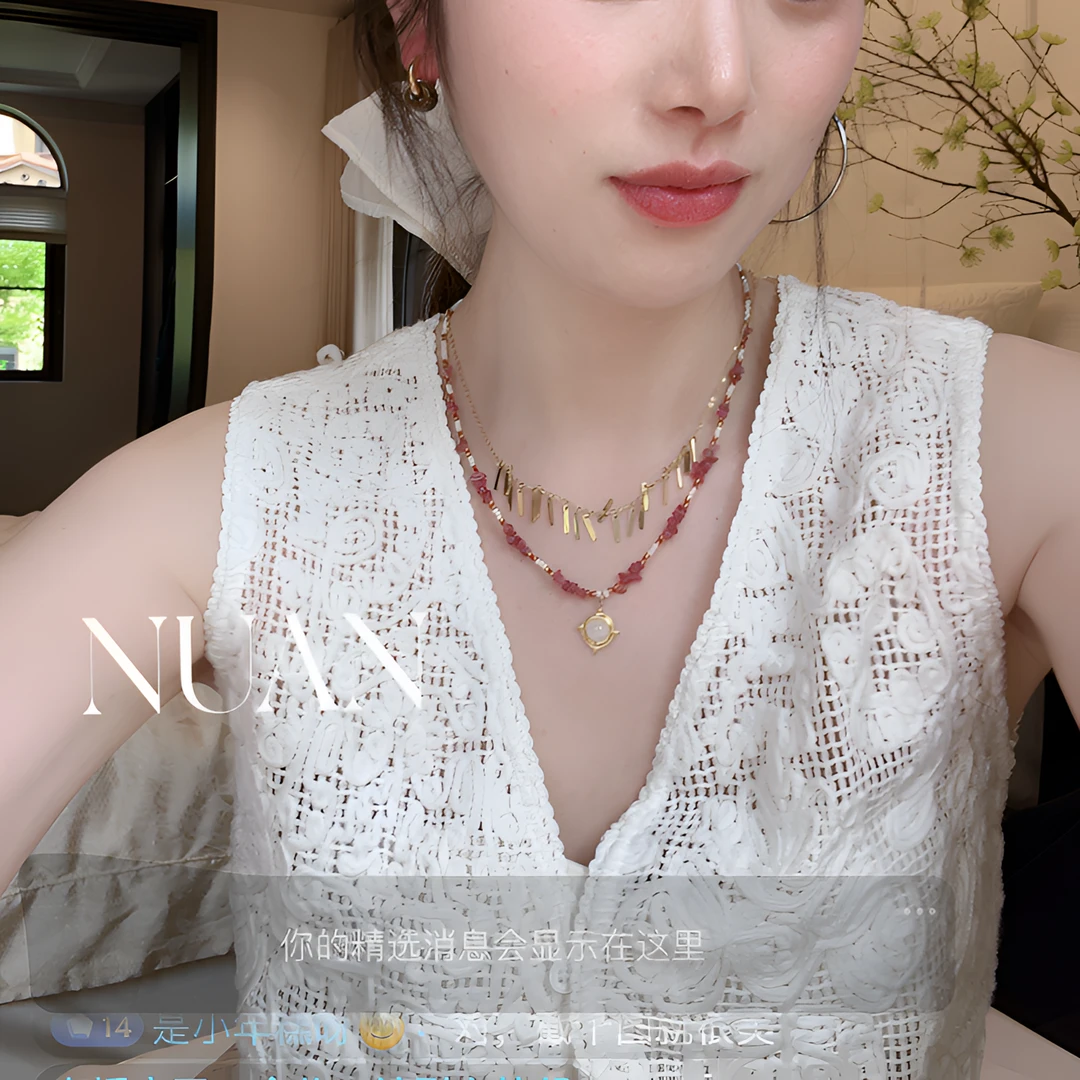 铜合金项链 【浪漫樱花】法式浪漫少女自由