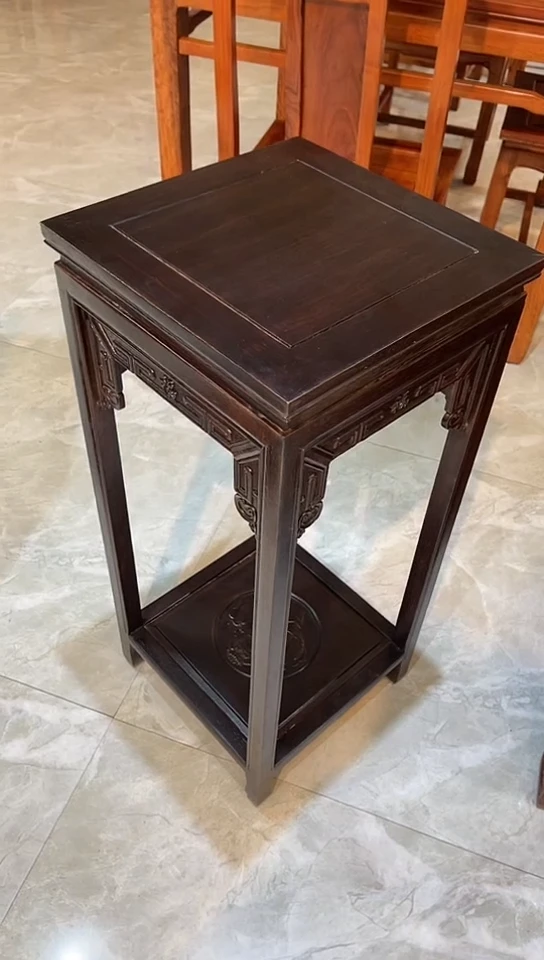 【闪购商品】花梨木类成套家具黑檀色福字花架35*35*80