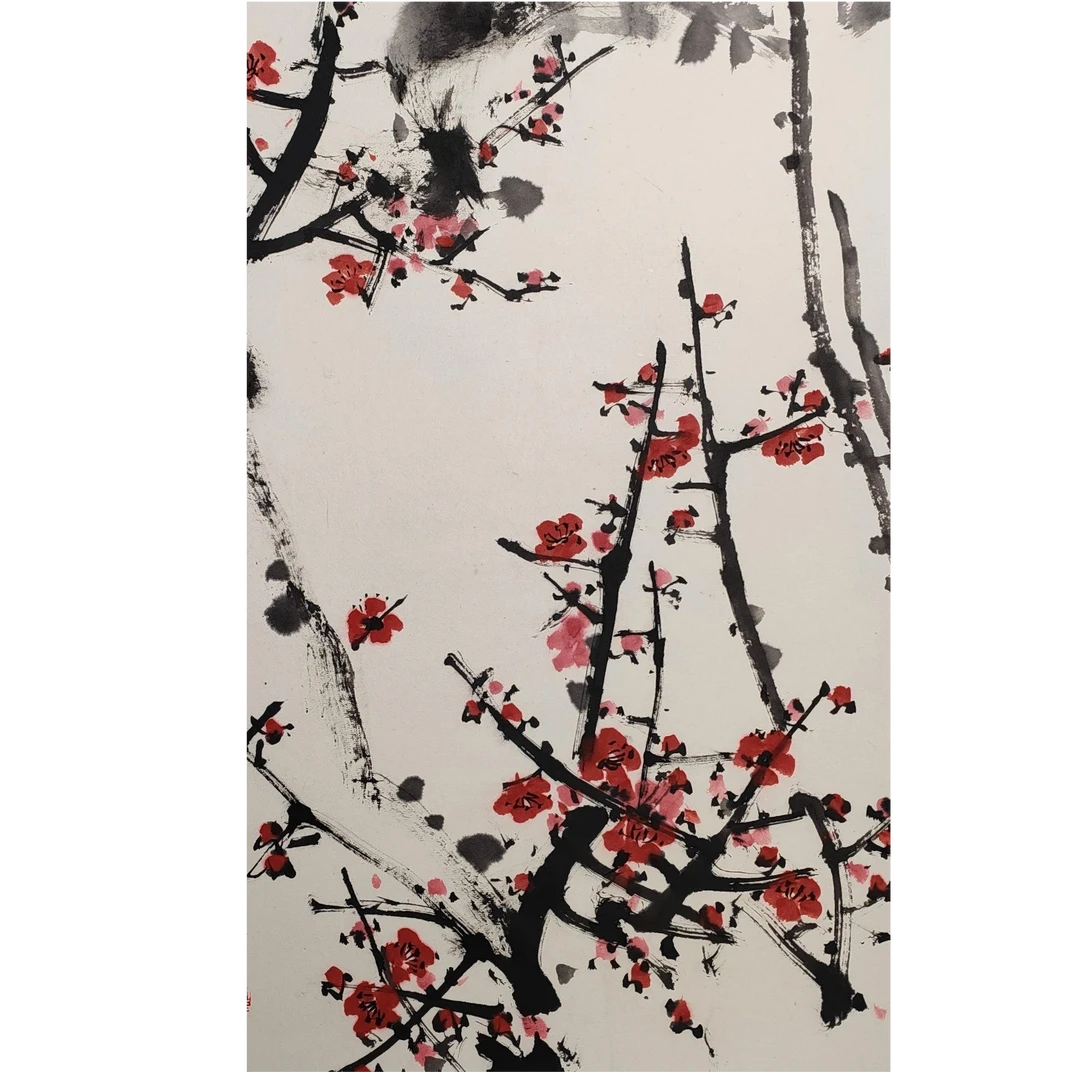 LOT.256 《红梅》68*43cm 纸本设色镜片