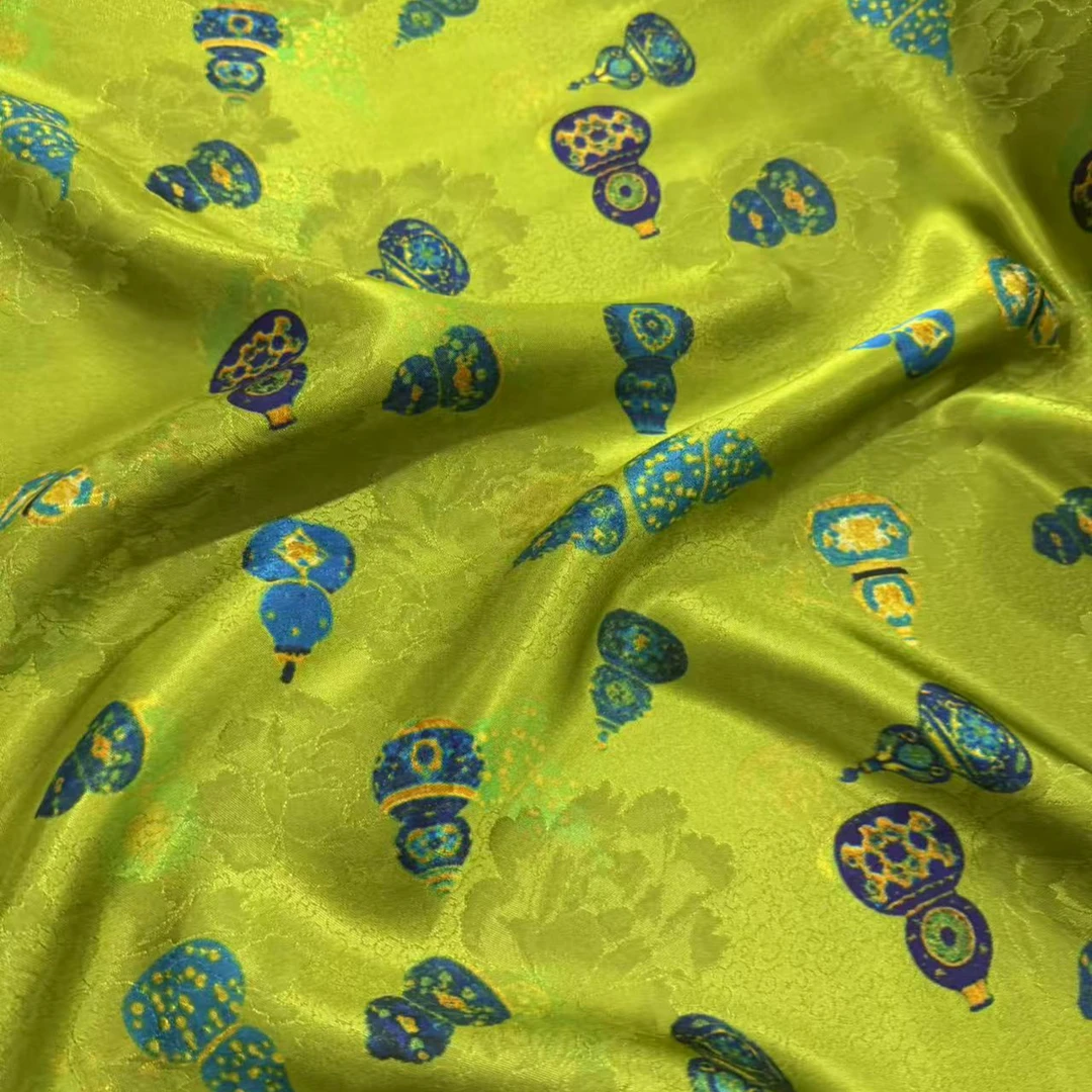 【绿色葫芦】人丝红云纱香云纱新中式时尚国风服装面料