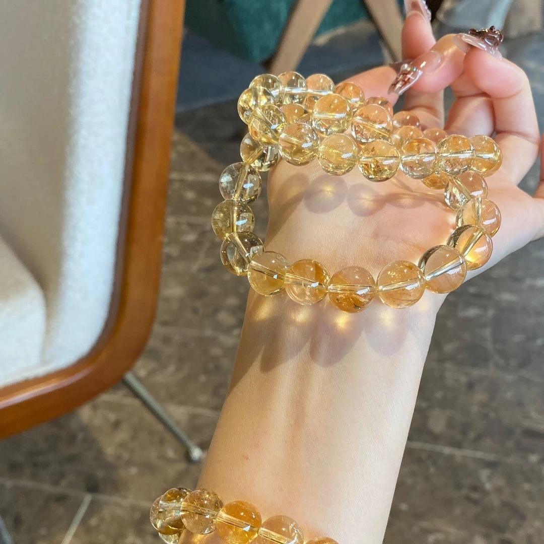 天然黄水晶暴富黄阿塞高货轻奢女款手串手链闺蜜送女友多样性发一