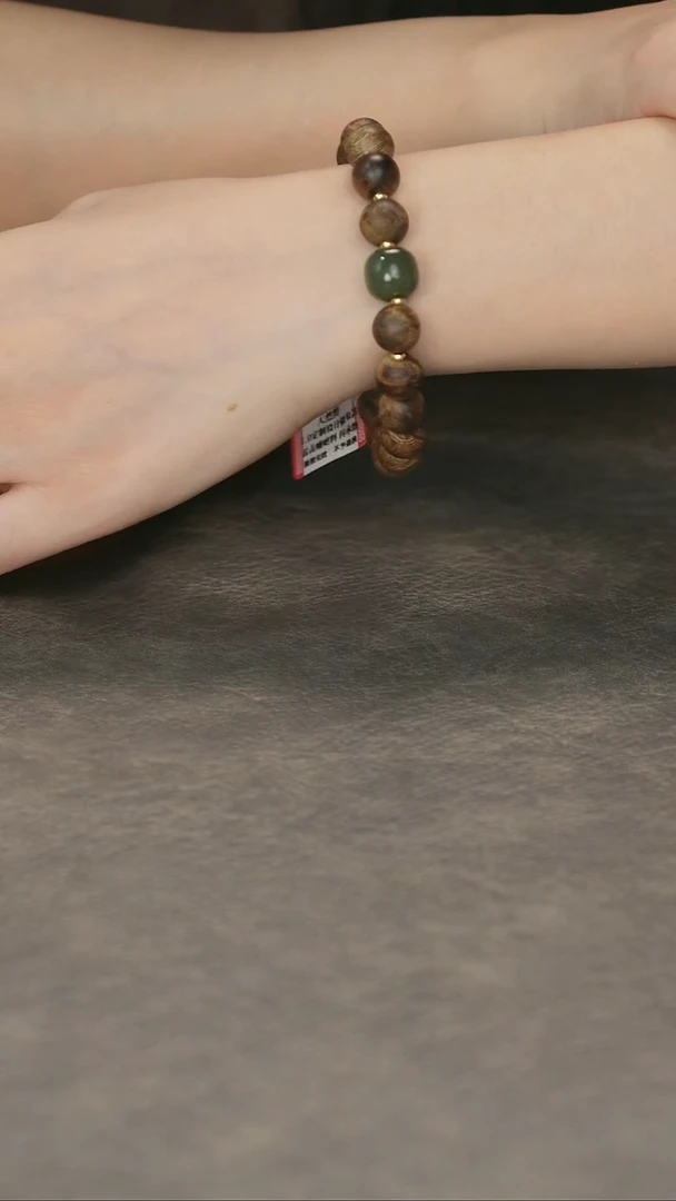 手串沉香富森红土玉化瘤疤古董料1.0设计收藏款
