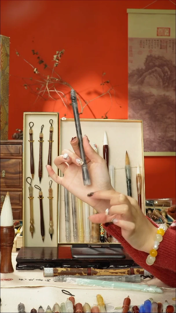 403号闪孤品高货毛笔链接 清水试笔 蘸墨不退