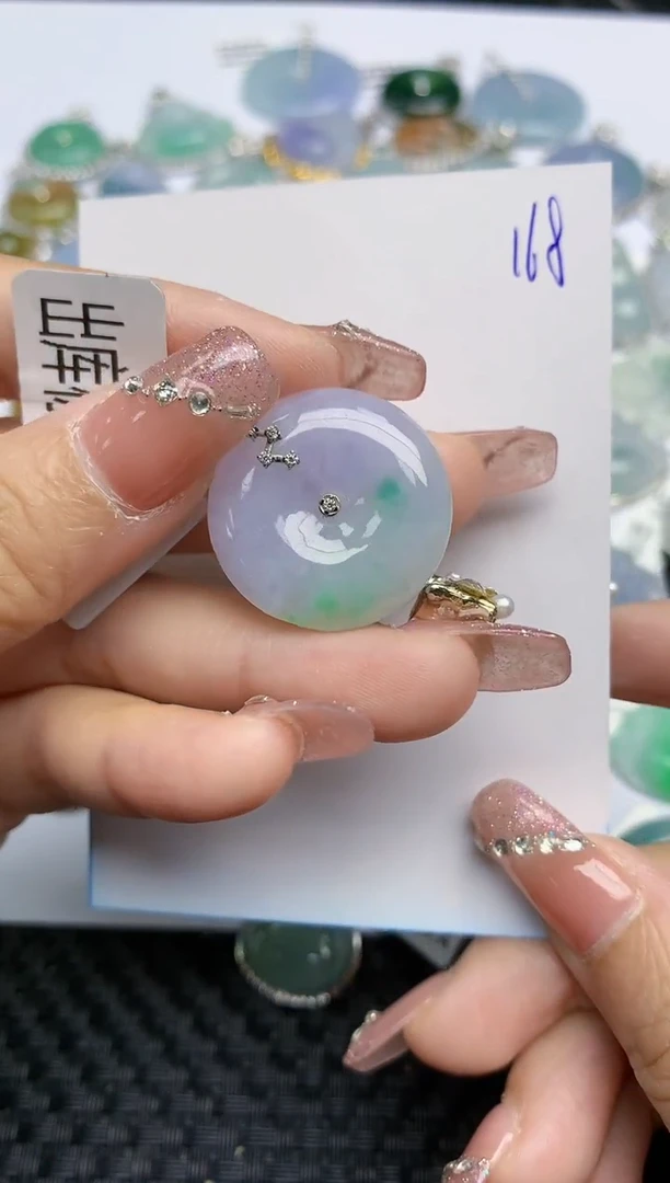 【闪购商品】翡翠颈饰18K金镶嵌天然A货翡翠 168