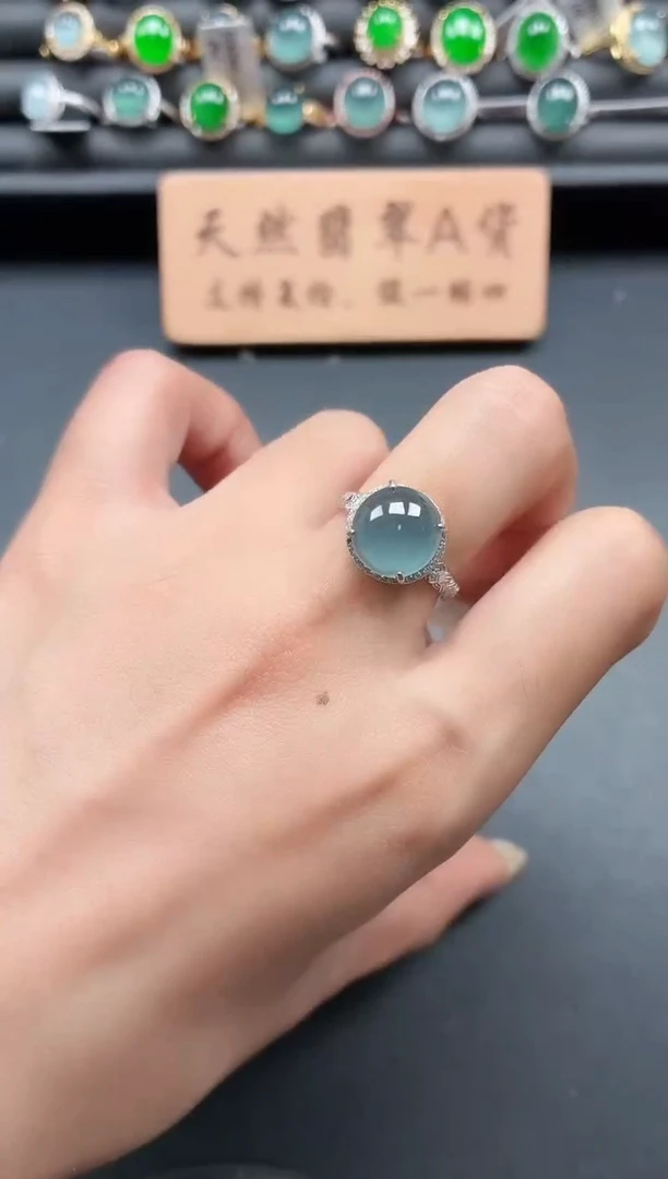 银S925镶嵌戒指翡翠111