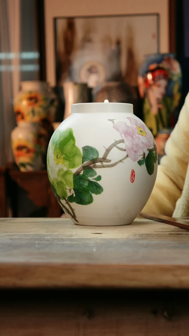 【闪购商品】瓷片景德镇纯手工釉下彩精品花瓶