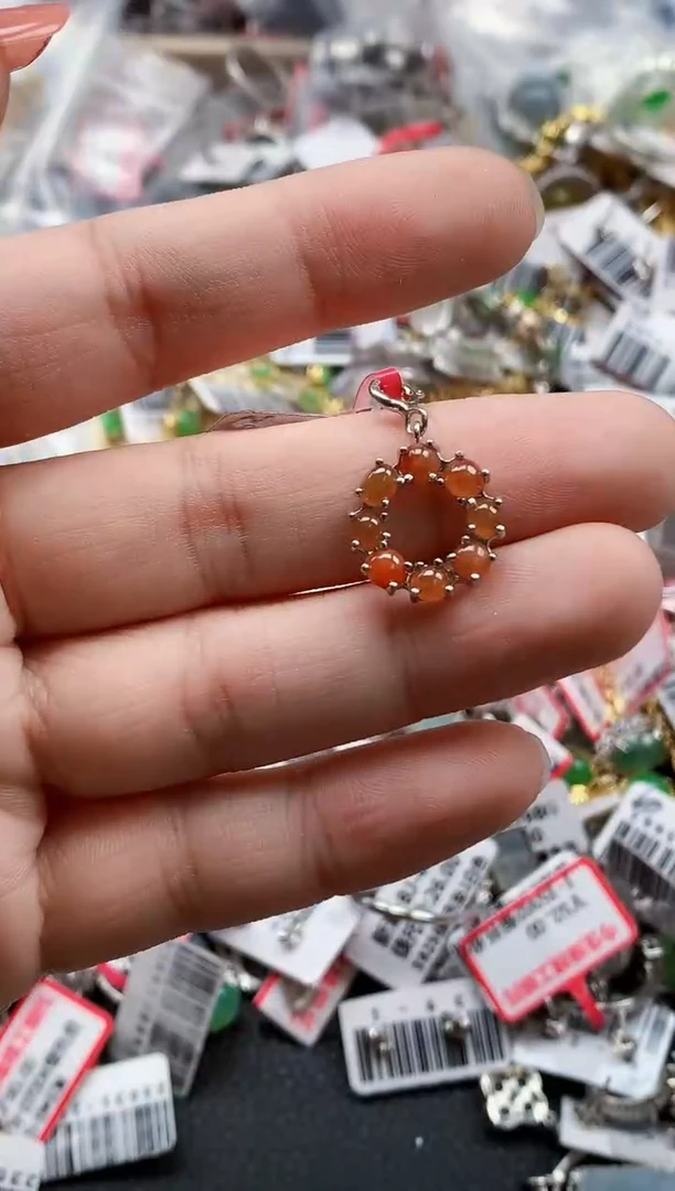 银S925镶嵌戒指翡翠天然A货缅甸翡翠