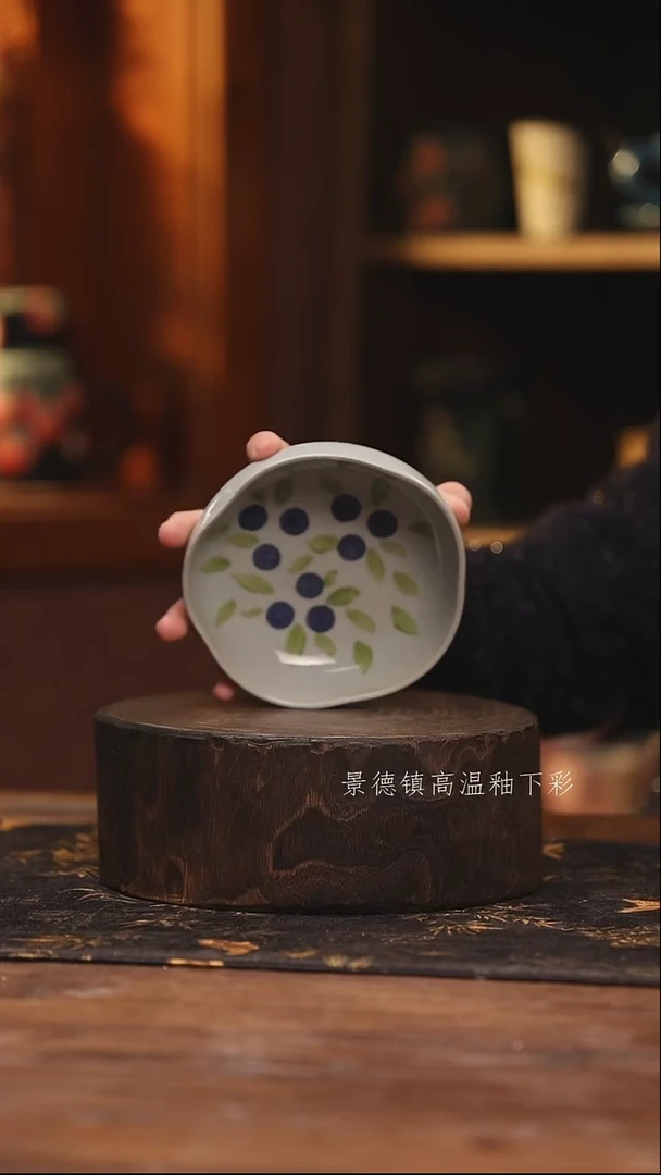 陶瓷景德镇高温釉下手绘陶瓷@L190@