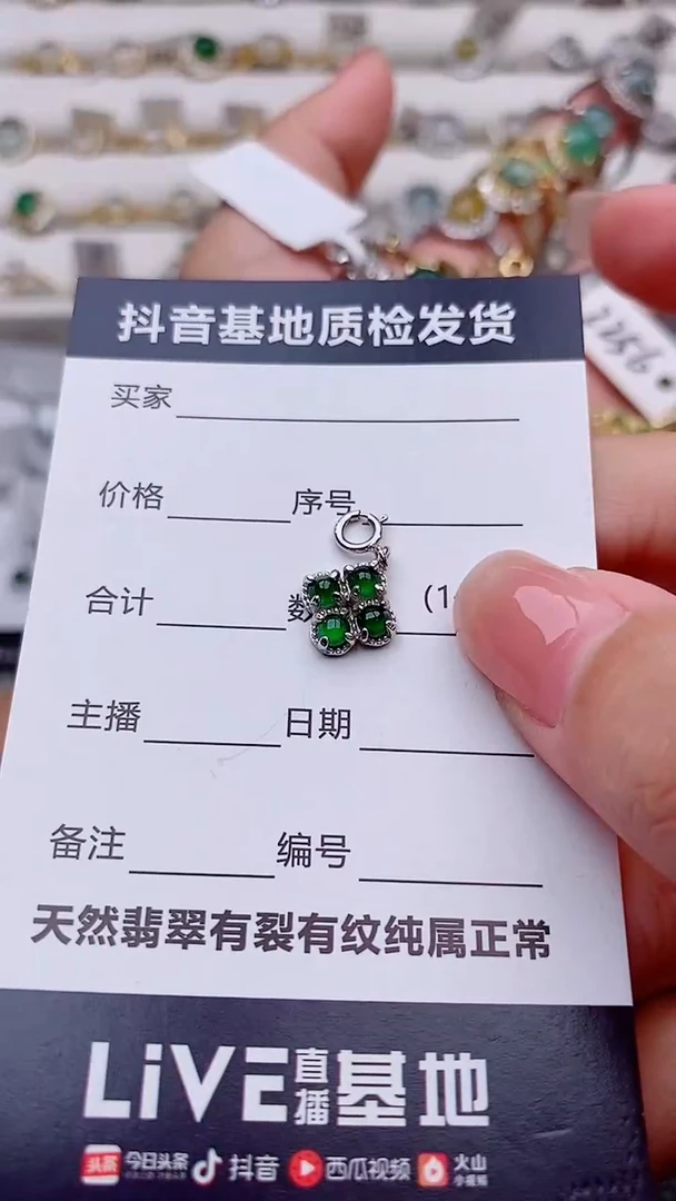吊坠(不含链)银S925镶嵌翡翠.............
