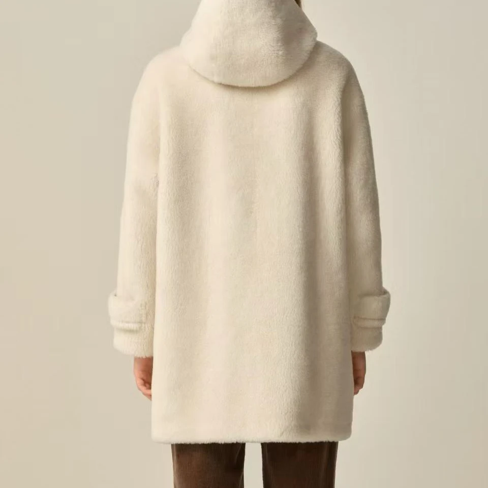 100%纯山羊绒毛巾绣时尚百搭外套