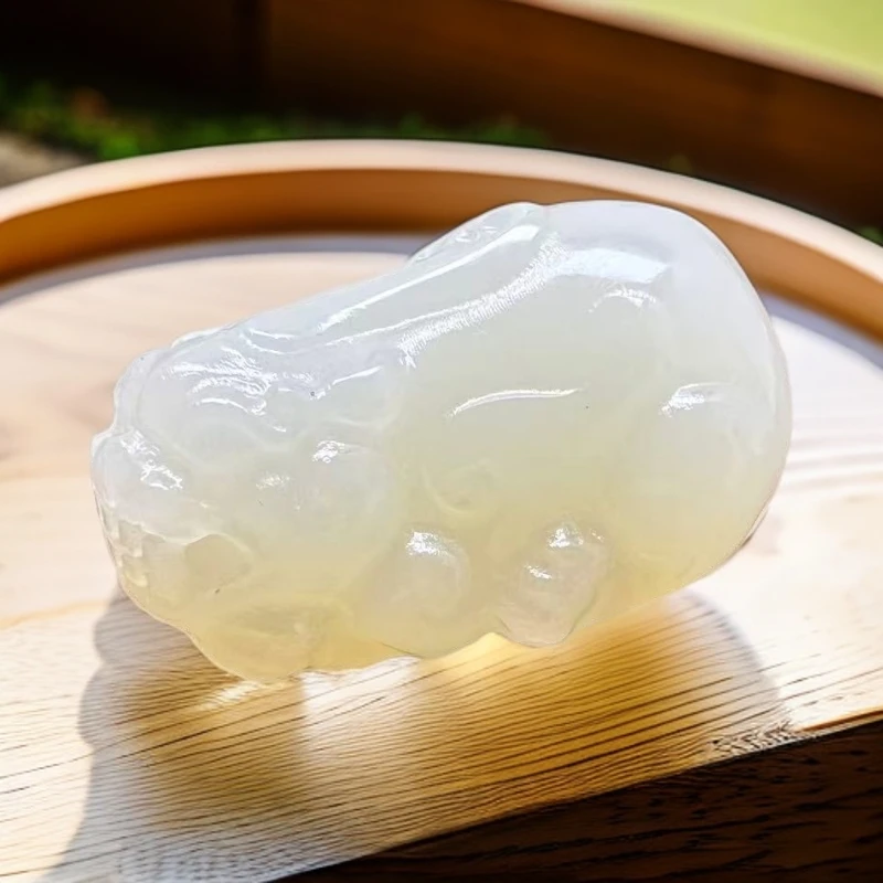 【LR007】原创冰底浅清46*28mm手工皮丘手玩件