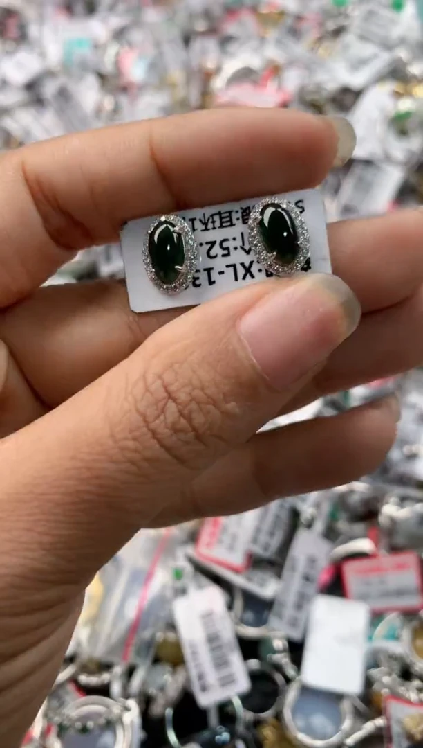 银S925镶嵌戒指翡翠141414---4