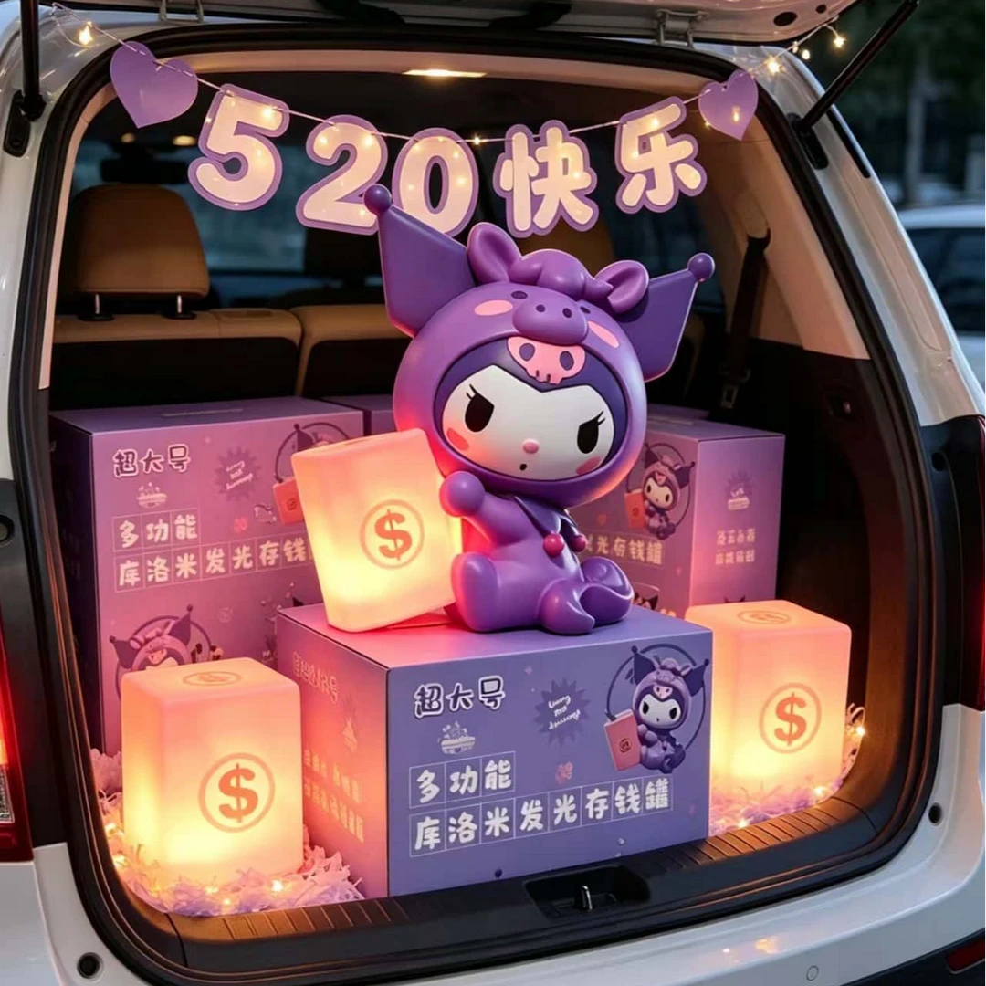37CM新款库洛米笔筒拍拍灯存钱罐多功能桌面收纳装饰摆件生日礼物