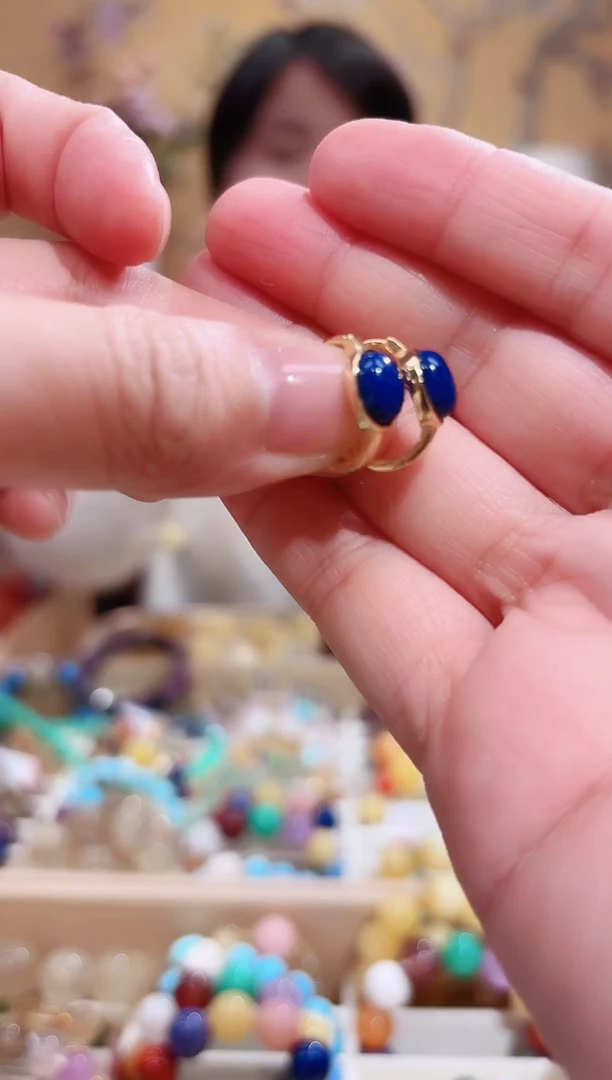 银S925镶嵌青金石耳饰青金石设计款