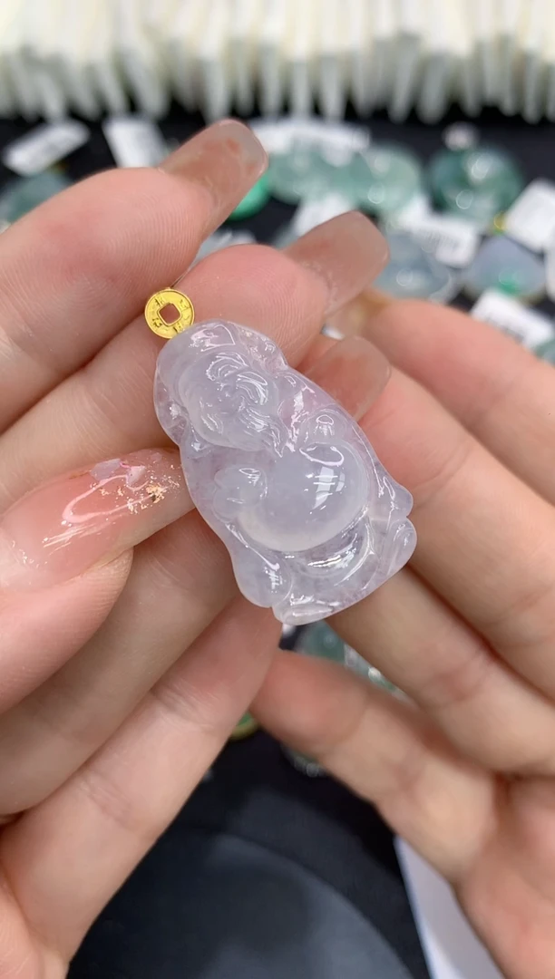 吊坠(不含链)18K金镶嵌翡翠11111111111