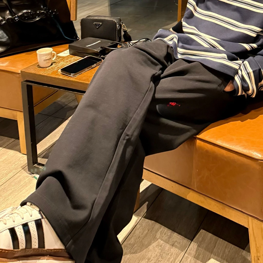 直筒【红包刺绣战马休闲裤】男女同款D23162