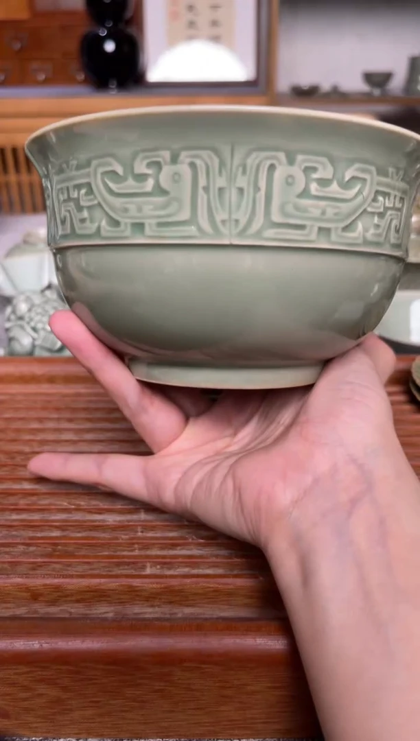 瓷器6英寸青铜大碗 微瑕