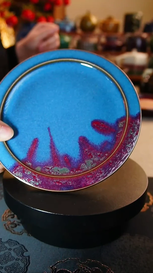 【闪购商品】瓷片564  仿古钧瓷折沿盘   钏