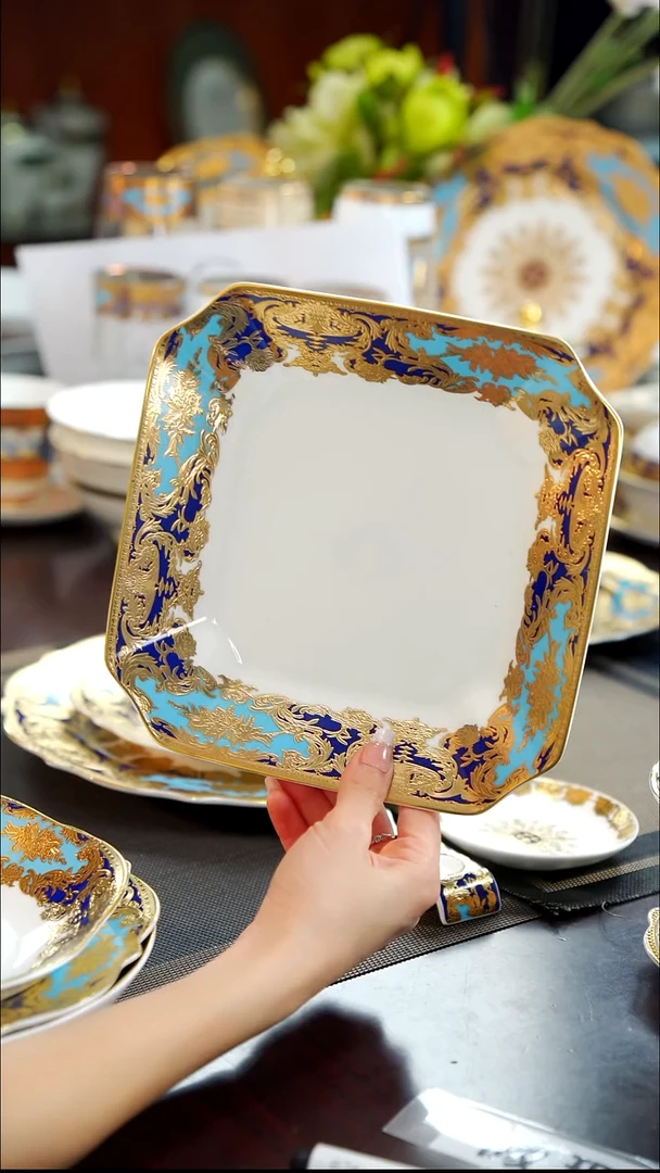 瓷片8.2英寸方形菜盘1个