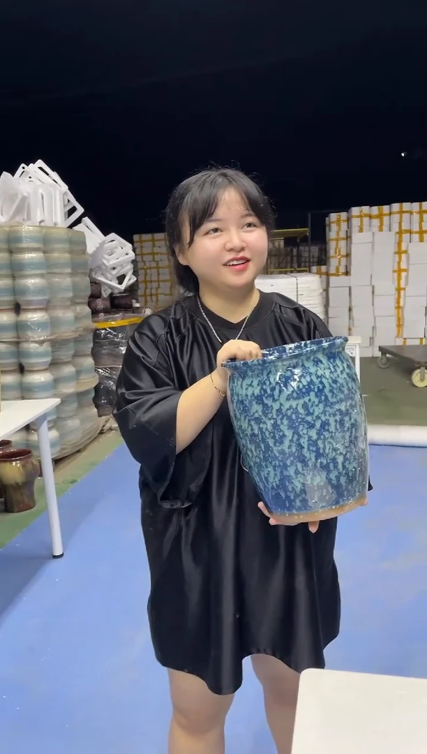宜兴紫砂粗陶花盆20*26