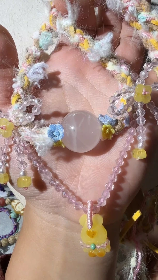 蜜蜡项链未镶嵌蜜蜡水晶项链