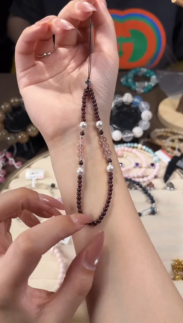 挂饰未镶嵌水晶石榴草莓晶手机挂