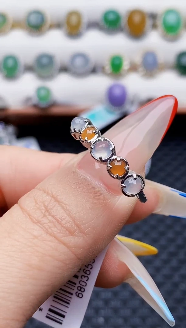 银S925镶嵌戒指翡翠4277