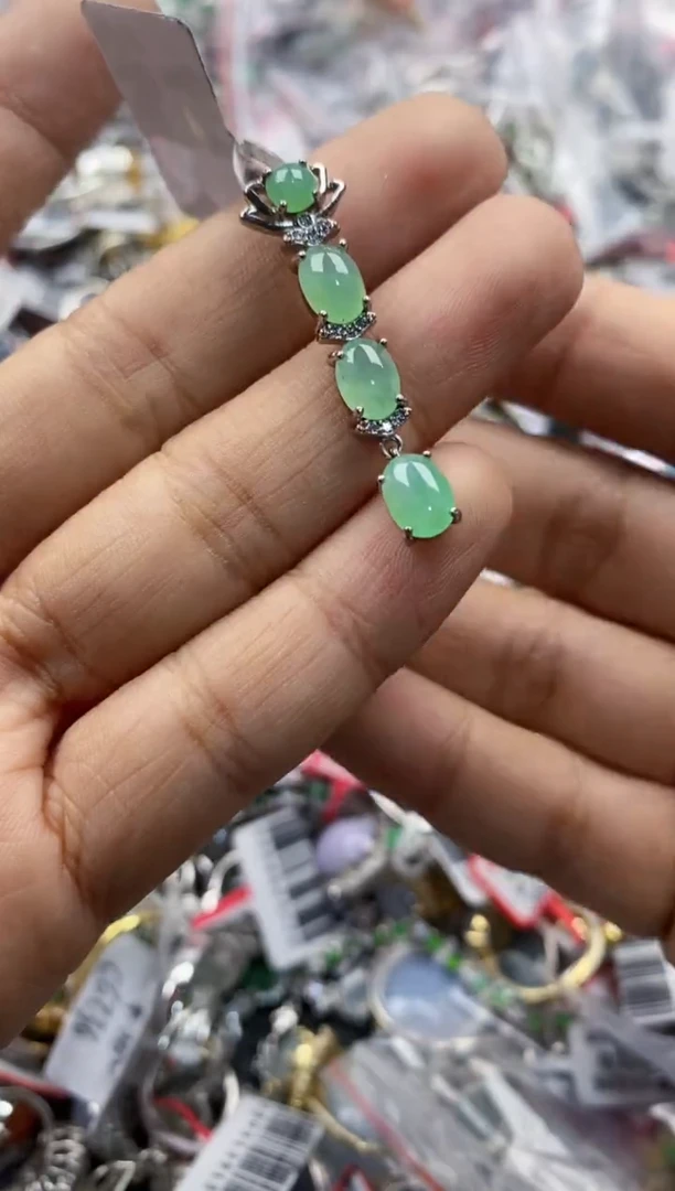 银S925镶嵌戒指翡翠666                   5