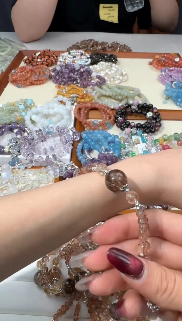 【闪购商品】水晶手链银S925镶嵌.F008黑金超顶珠设计款