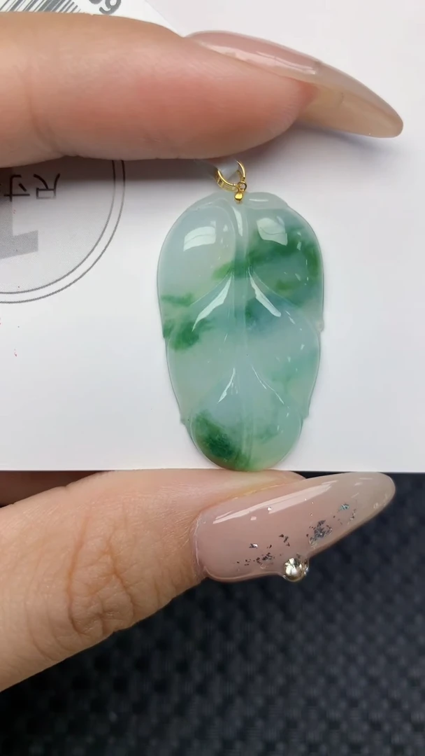颈饰18K金镶嵌翡翠天然缅甸翡翠a货百元以上9元证书费自理