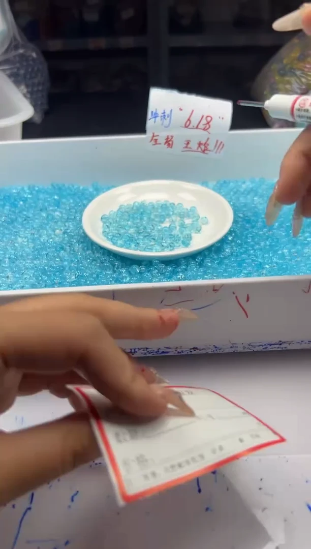 未镶嵌颈饰水晶w1672海蓝宝阿赛6mm*30颗