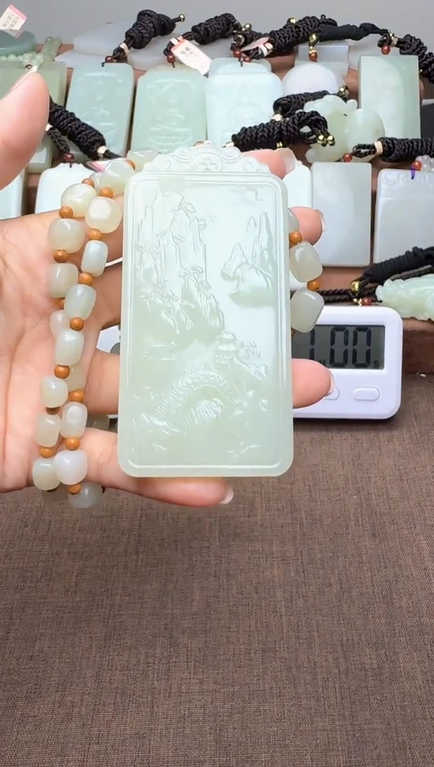 颈饰未镶嵌和田玉念**达念头通达