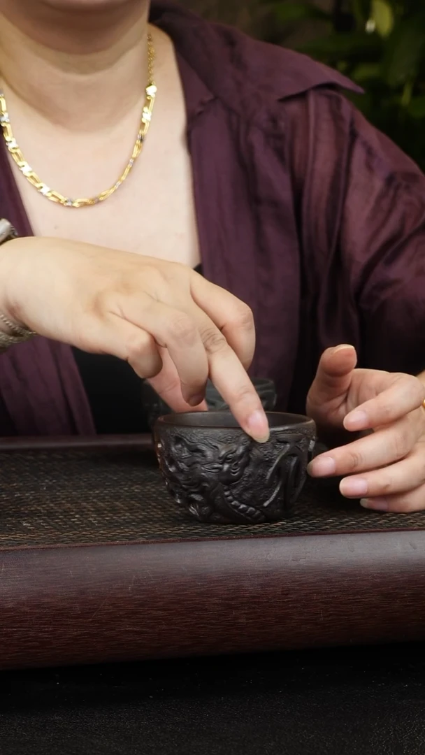 紫砂茶宠柴烧杯子