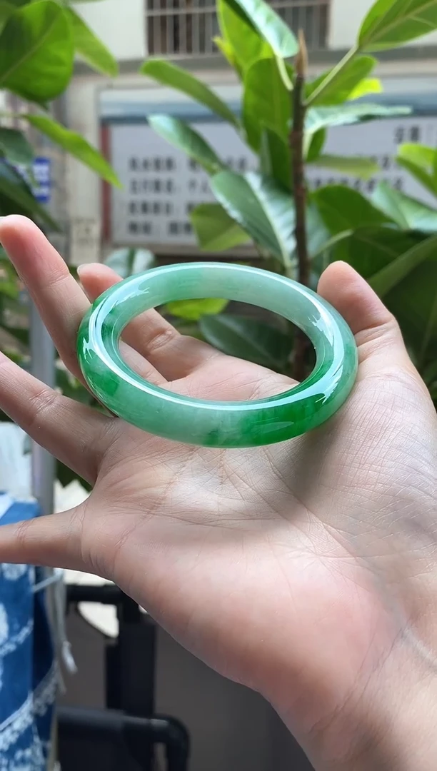 翡翠手镯（圆镯）未镶嵌56圆条