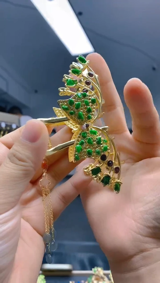 【闪购商品】翡翠耳饰合金72翡翠发簪