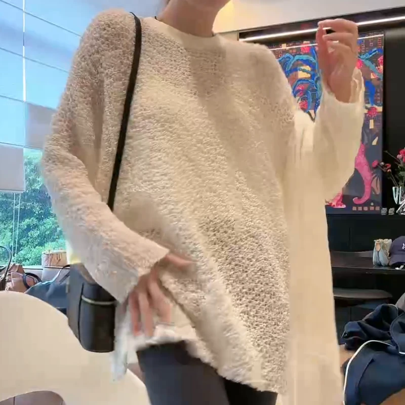 【月光独比】欧若风时尚长袖套头休闲圆领宽松上衣LK2502287