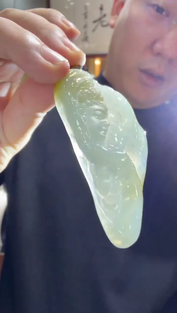 未镶嵌挂件翡翠A货翡翠孤品国雕谢林工