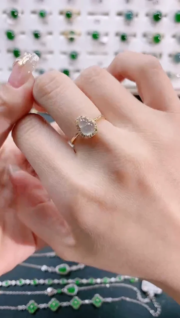 【闪购商品】翡翠戒指银S925镶嵌天然翡翠