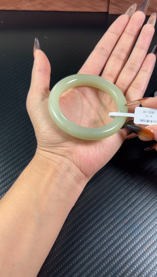 未镶嵌手镯和田玉雪**痕若羌微色差55+Mm