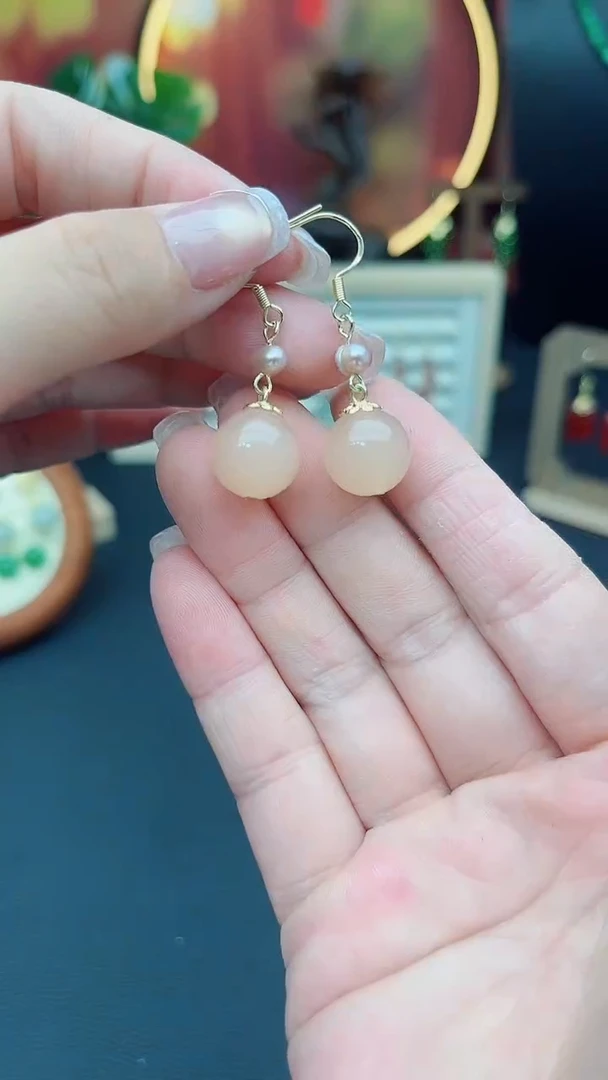 玛瑙/玉髓耳饰银S925镶嵌218000