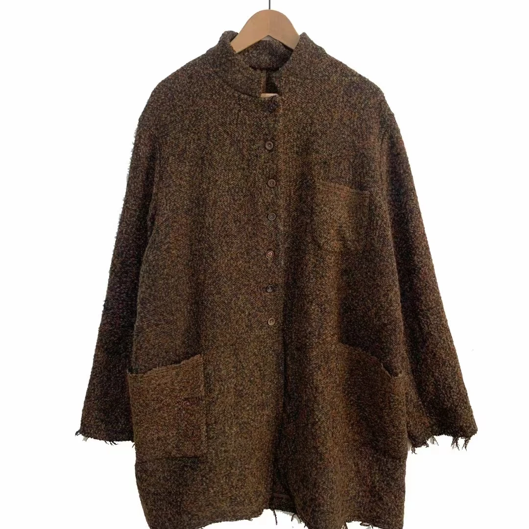 左岸迷香秋冬上新黑橘外套Z35FW8019