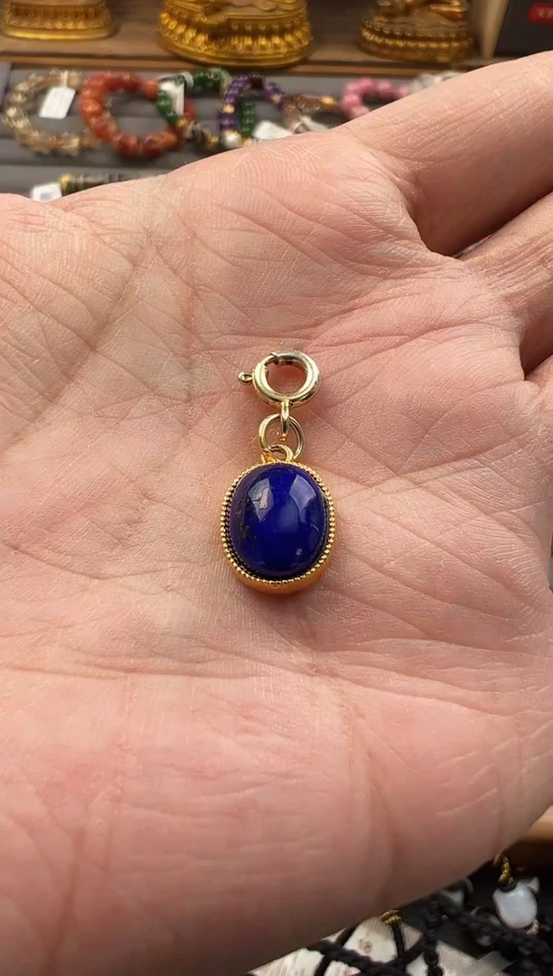 【闪购商品】青金石挂件银S925镶嵌吊坠