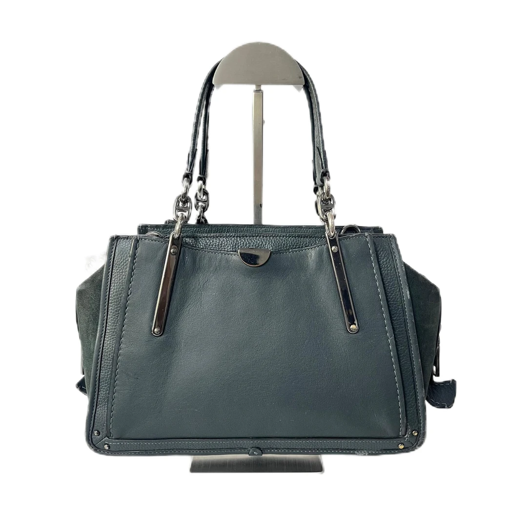 95新 COACH/蔻驰 墨绿色全皮单肩手提包 SH-30248-A