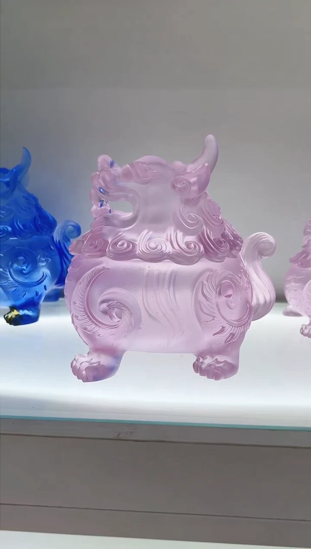 手工艺品琉璃古法琉璃大号狻猊香炉