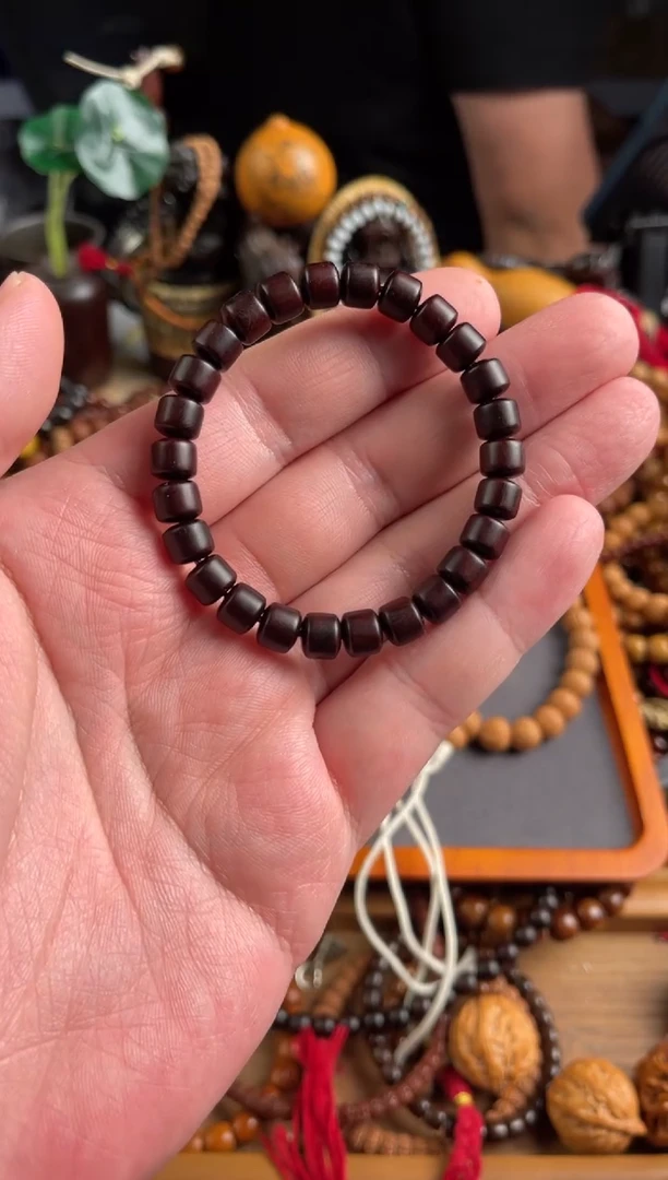 【闪购商品】小叶紫檀手串/手链王胖子文玩工作室小叶紫檀桶珠单圈