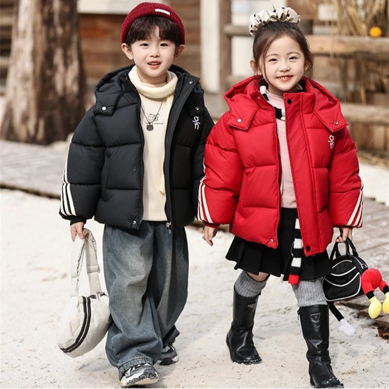 2025年新款冬季儿童韩范连帽加厚棉服常规款
